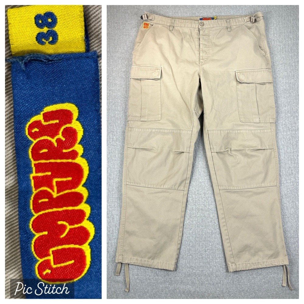 Empyre‎ Relax Cargo double knee Pants Adjustable Buckle Waist Men 38X30 Button
